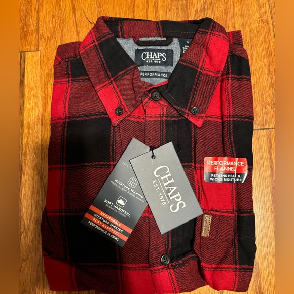 CHAPS buffalo‎ plaid men’s shirt sz small NWT - Picture 1 of 4